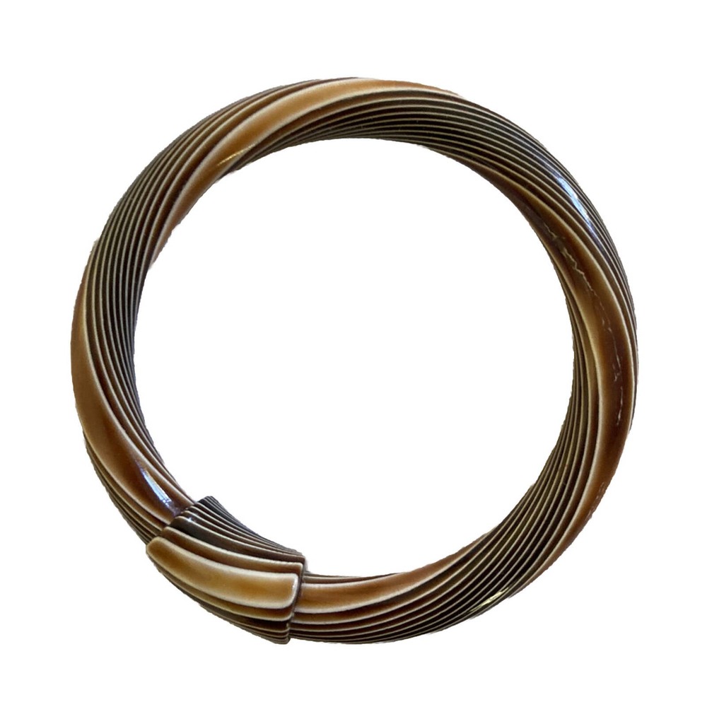 LEA STEIN France Swirled Multi Layered Celluloid Acetate Bangle Bracelet 3”